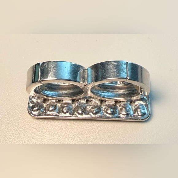 Vintage Double-Finger Horizontal/Rectangular Bar Design Ring - Picture 6 of 9
